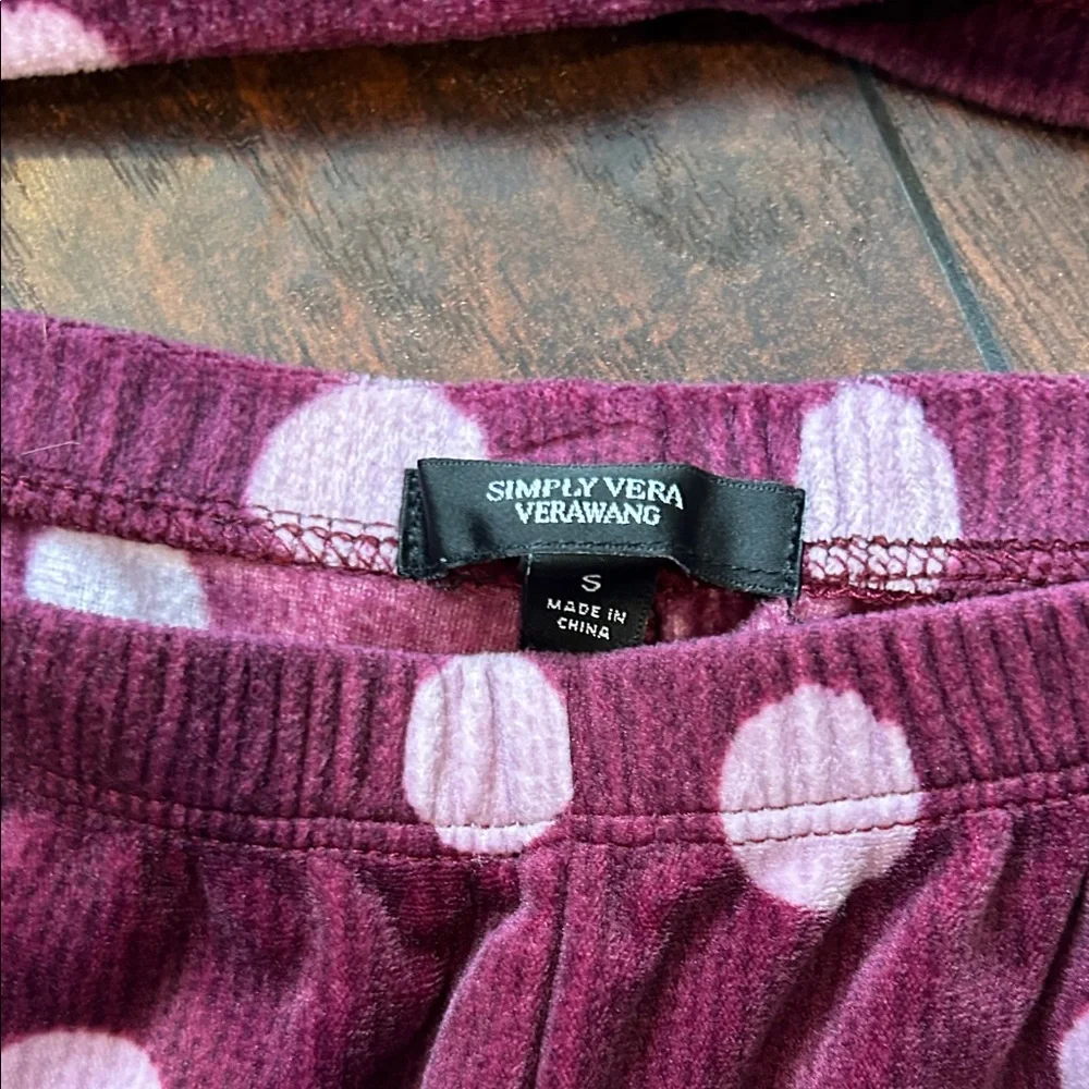 Simply Vera Vera Wang Pajama Set - Burgundy and Pink